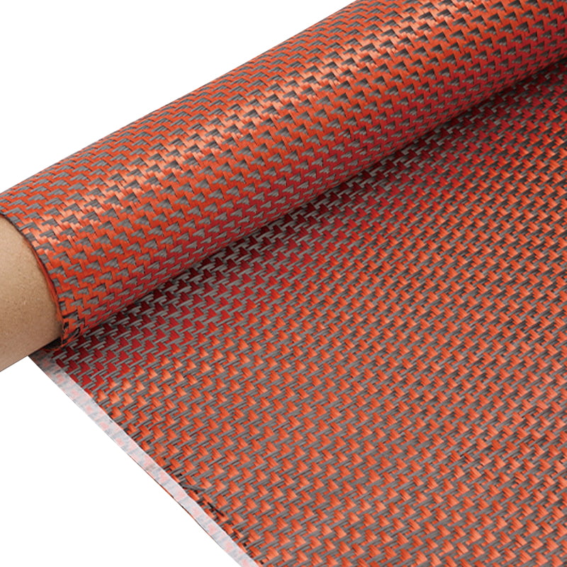 Červená/černá aramidová uhlíková smíšená uhlíková tkaná tkanina Červená/černá aramidová uhlíková smíšená uhlíková tkaná tkanina