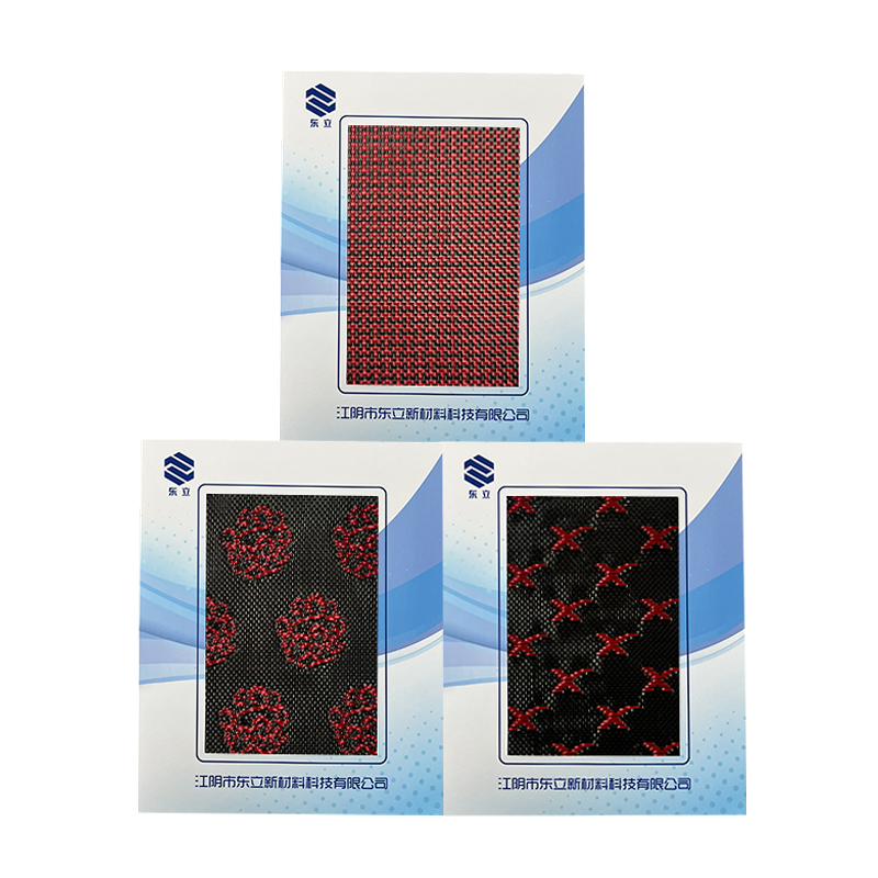 Červená/černá aramidová uhlíková smíšená uhlíková tkaná tkanina Červená/černá aramidová uhlíková smíšená uhlíková tkaná tkanina